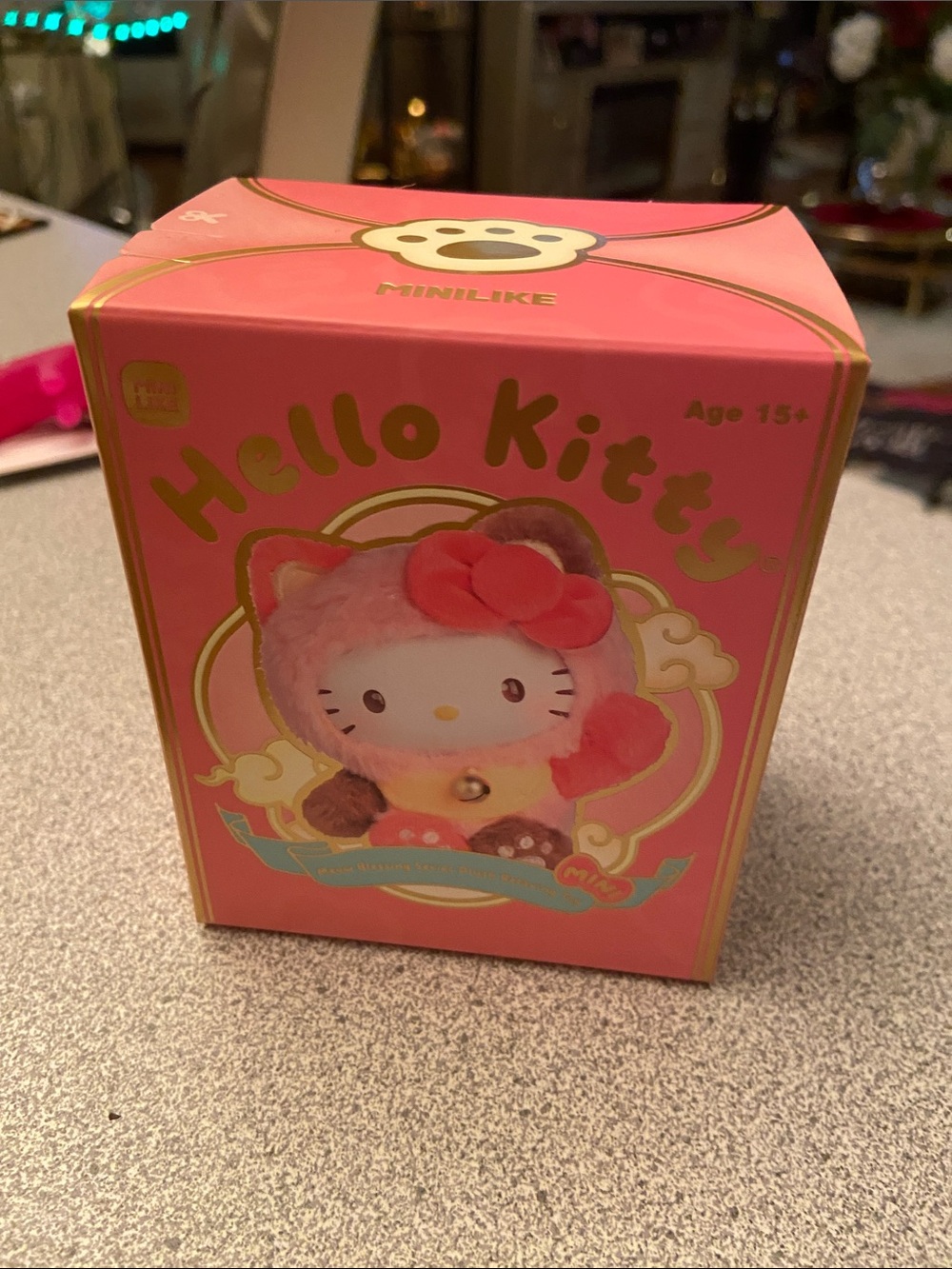 Hello Kitty Pink Plush Boxed Collectible with Gold Accents